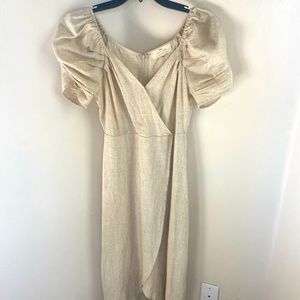 Neutral burlap dress